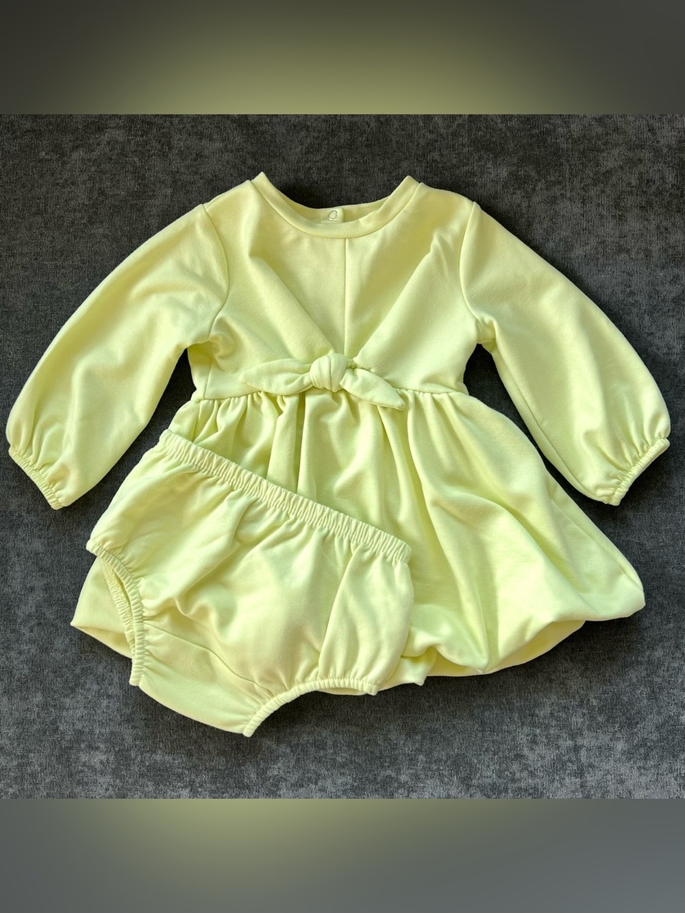 Habitual Kid Neon Green Bubble Dress and Bloomer Set Size 12 Months